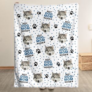 Custom Funny Pet Face Pet Parents - Personalized Photo Blanket Big Size