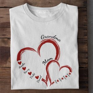Mom Grandma Sweethearts Gift For Mother's Day - PersonalizedOne Size Shirt