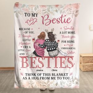 My Unbiological Sister Think Of This Blanket As A Hug - Personalized Blanket Big Size