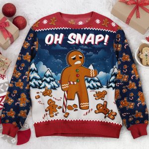 Oh Snap Gingerbread Funny For Men, Women - Personalized Ugly Sweater